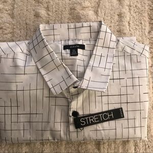 Alfani Men Short Sleeve Button Down Stretch Shirt